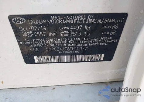 2015 Hyundai Sonata Limited from USA, damaged, VIN 5NPE34AF8FH100771
